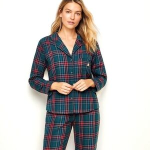 Victoria’s Secret Plaid Pajama Top Shirt M